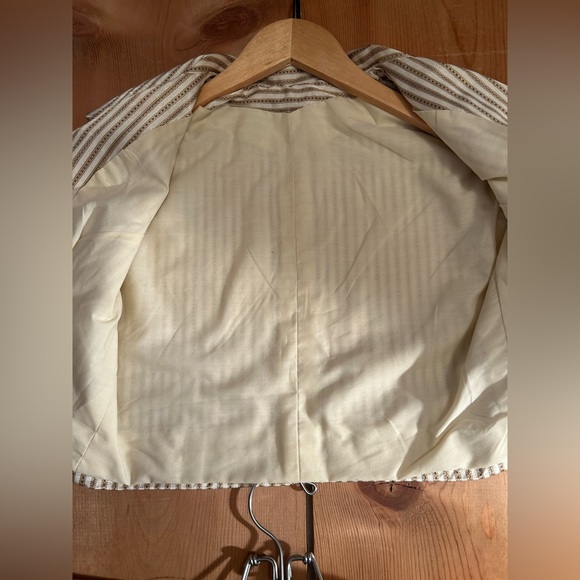 Authentic 1940s Handmade Satin Two Piece Dress Set Striped Vintage - Picture 5 of 16